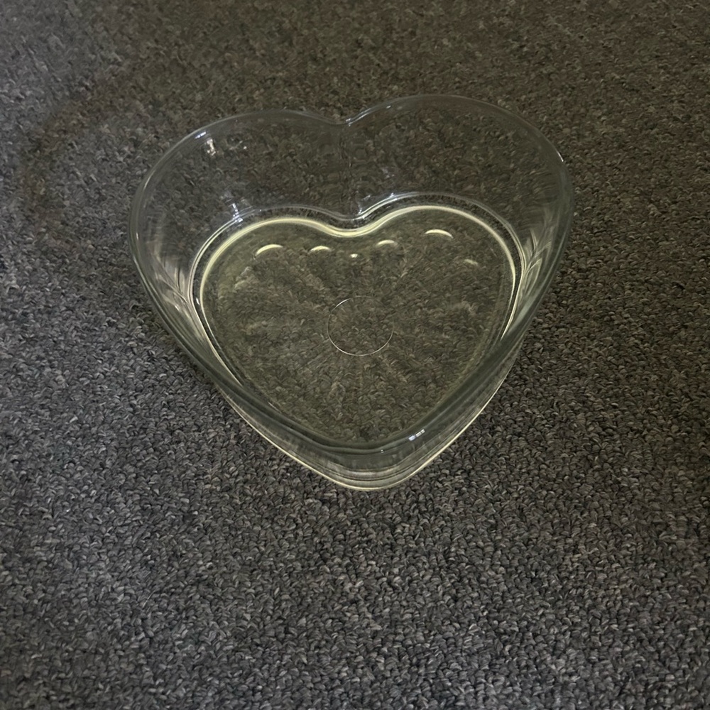 Libbey heart shaped glass bowl.